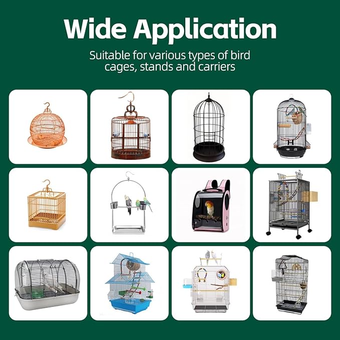 MANON ROSA Bird Cage Liner Papers,100pcs Disposable Non-Woven Parrort Cage Liner, Precut Absorbent Leakproof Bird Carrier Cleaning Birdcage Accessories (Rectangular (23.6''L×17''W))