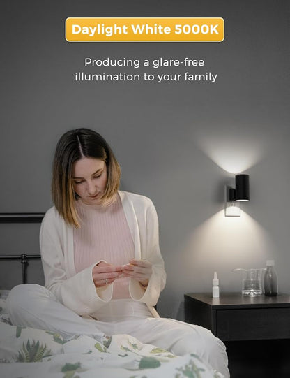 L LOHAS LED Bright Night Light, Night Lights Plug into Wall, 5000K Daylight White, Dimmable Nightlight Plug in with Light Sensor, Decorative LED Nightlights for Hallway Bathroom Kitchen, 2 Pack