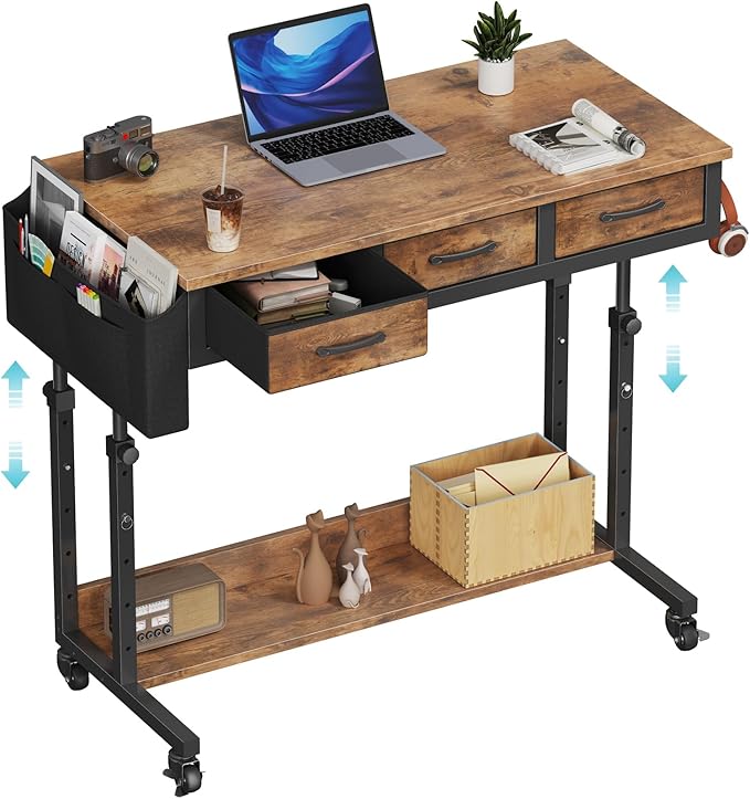 WINAZ Rolling Standing Desk Adjustable Height