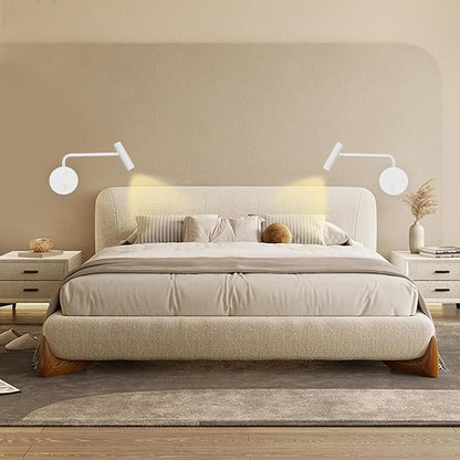ZEROUNO Wall Mounted Reading Light for Bedroom Hardwired Sconce with Switch on/Off Modern 3000K Bedside Swing Arm Wall Lamp (White)