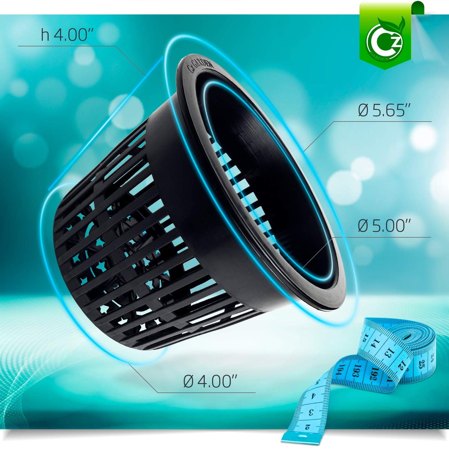 5 inch Net Pots Heavy Duty Round Cups Wide Rim Design - Orchids • Aquaponics • Aquaculture • Hydroponics Slotted Mesh (Cz All Star 10 Black Pots)