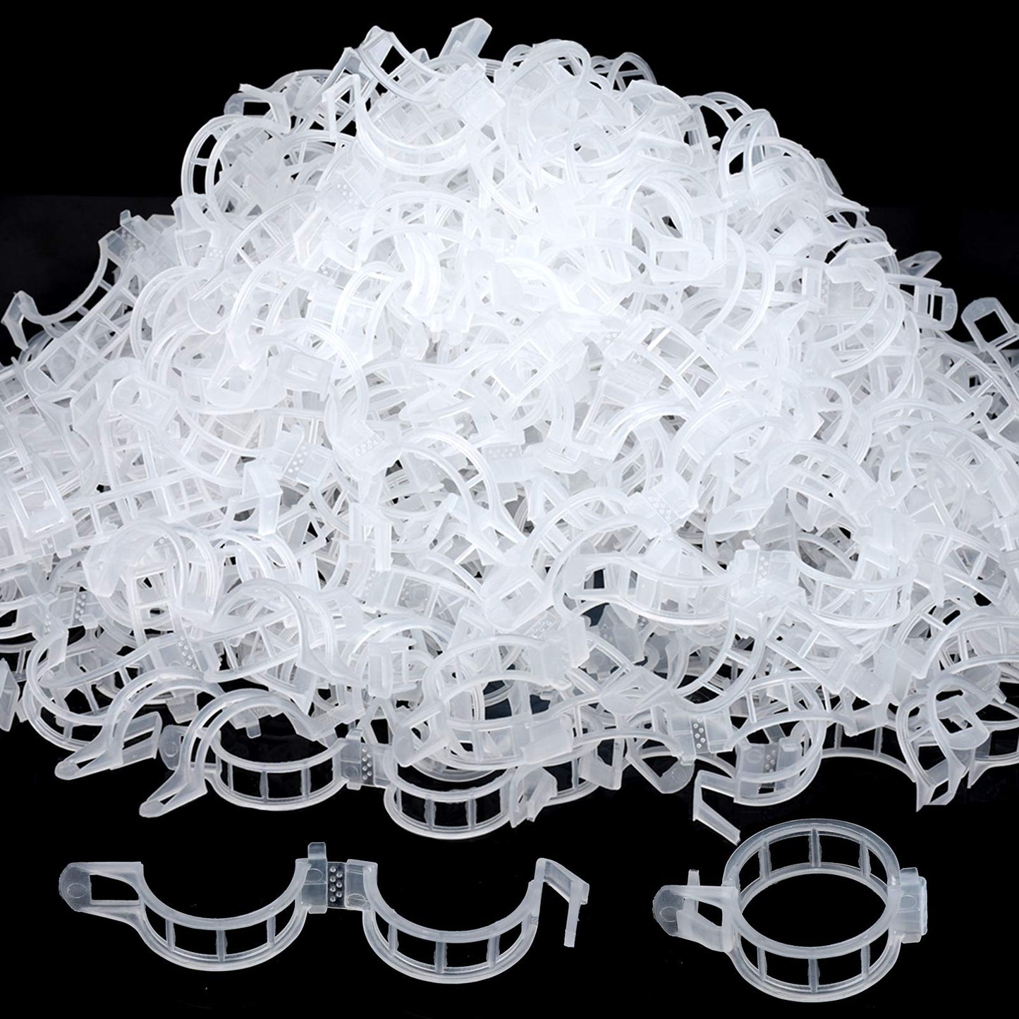 FANDAMEI 300 PCS Plant Support Clips, Plastic Garden Plant Ties, Tomato Clips Trellis for Tomato Cucumber Flower Squash Vine, 1” Inner Diameter for Climbing Plants