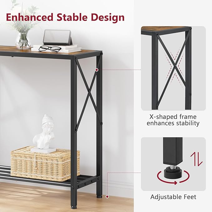 Tajsoon Console Table 28.3''L, 2 Tier Narrow Entryway Table
