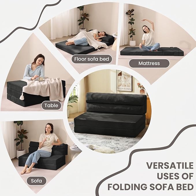 JUIKURY Folding Sofa Bed, Convertible Sleeper Chair