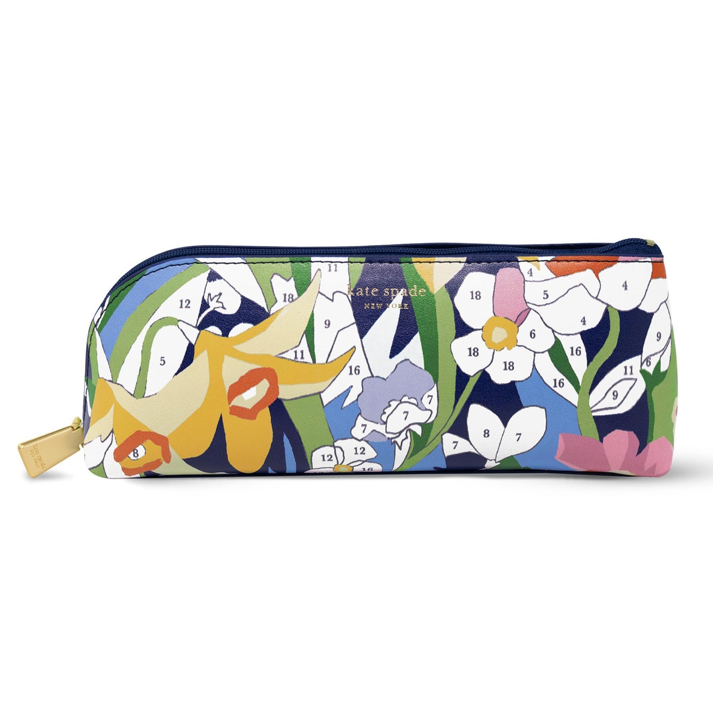 kate spade new york Pen and Pencil Case with Office Supplies, Zip Pouch Includes 2 Pencils, Sharpener, Eraser, and Ruler, Paint by Numbers