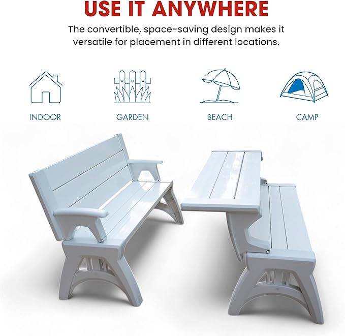 Convert-a-Bench 2-in-1 Outdoor Bench & Picnic Table
