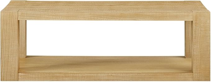 Modern 48 Inch Rectangular Coffee Table, 2-Tier Wood Veneer Living Room Center