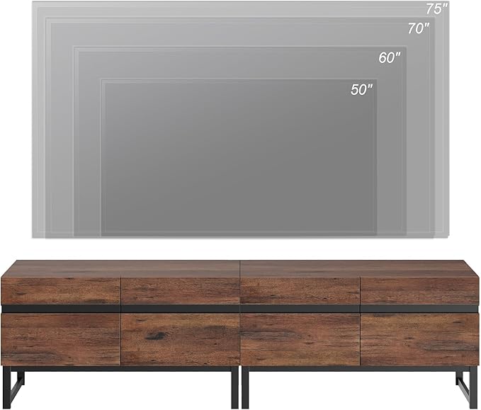 WAMPAT Modern TV Stand for 50-75 Inch TVs, Wood Entertainment Center