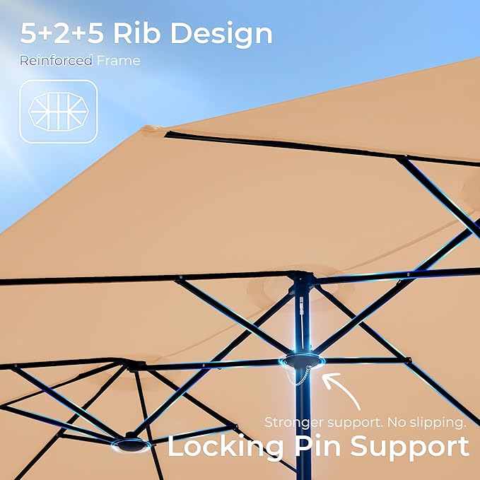 SUPERJARE 15FT Outdoor Patio Umbrella