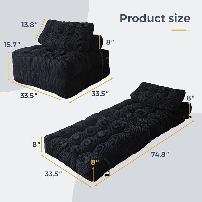 MAXYOYO Folding Sofa Bed, Convertible Sleeper Chair
