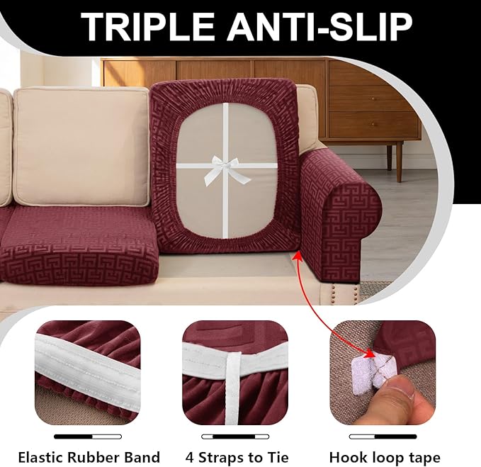 UNBBRRL 10 Pieces Stretch Sofa Cushion Covers