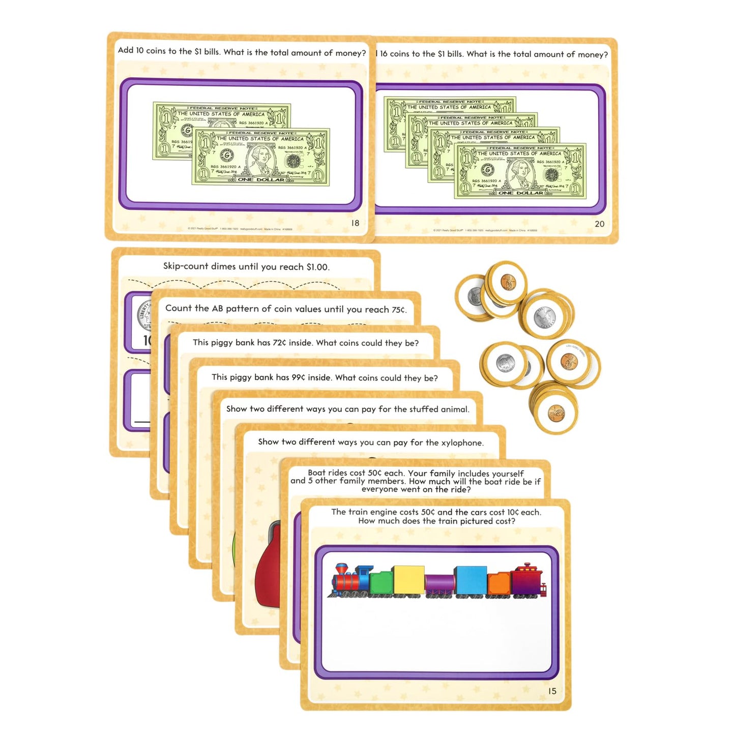 Really Good Stuff Family Engagement Math Kit - Second Grade Students (Ages 7-8) - Math Skills - Educational Kit