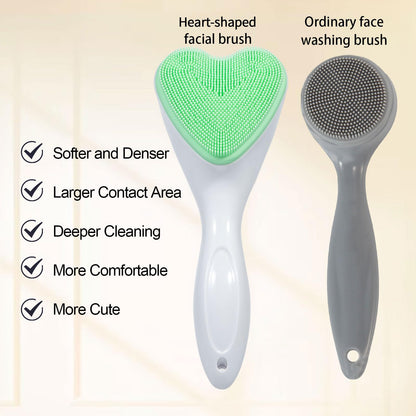 2 Pack Silicone Face Scrubber Exfoliating Brush, Manual Handheld Facial Cleansing Brush Blackhead Scrubber, Soft Bristles Waterproof for Face Skincare (Round-Pink)