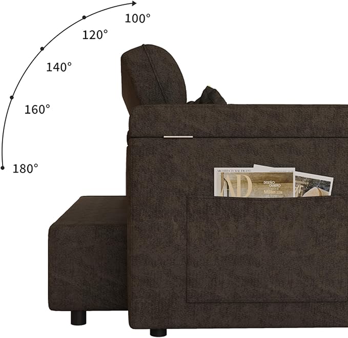 3 in 1 Convertible Sleeper Sofa, 65in Sleeper Couch