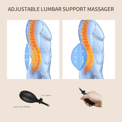 Back Massager with Heat with 8 Motors, Massage Chair Pad, Seat Massager with Back Traction for Full Body Massage, Massage Cushion for Home/Office/Valentine's Day
