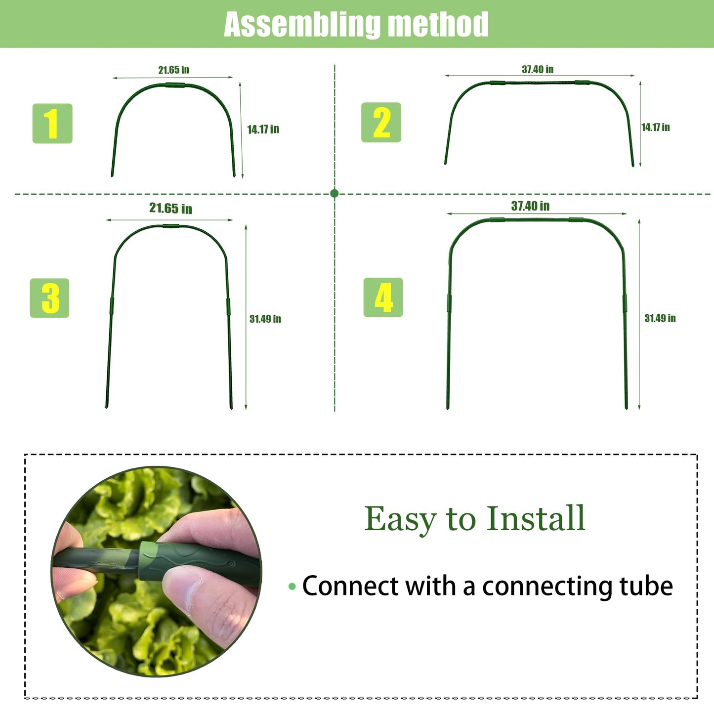 Garden Netting Kit, 8PCS Garden Hoops and 10x33FT Garden Mesh for Raised Beds, Ultra Fine Plant Net for Vegetable Fruits Crops Row Cover Barrier Protection Net for Animals