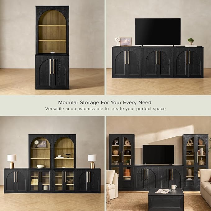 mopio Blake Storage Cabinet, Small Modular Accent Display Sideboard Buffet