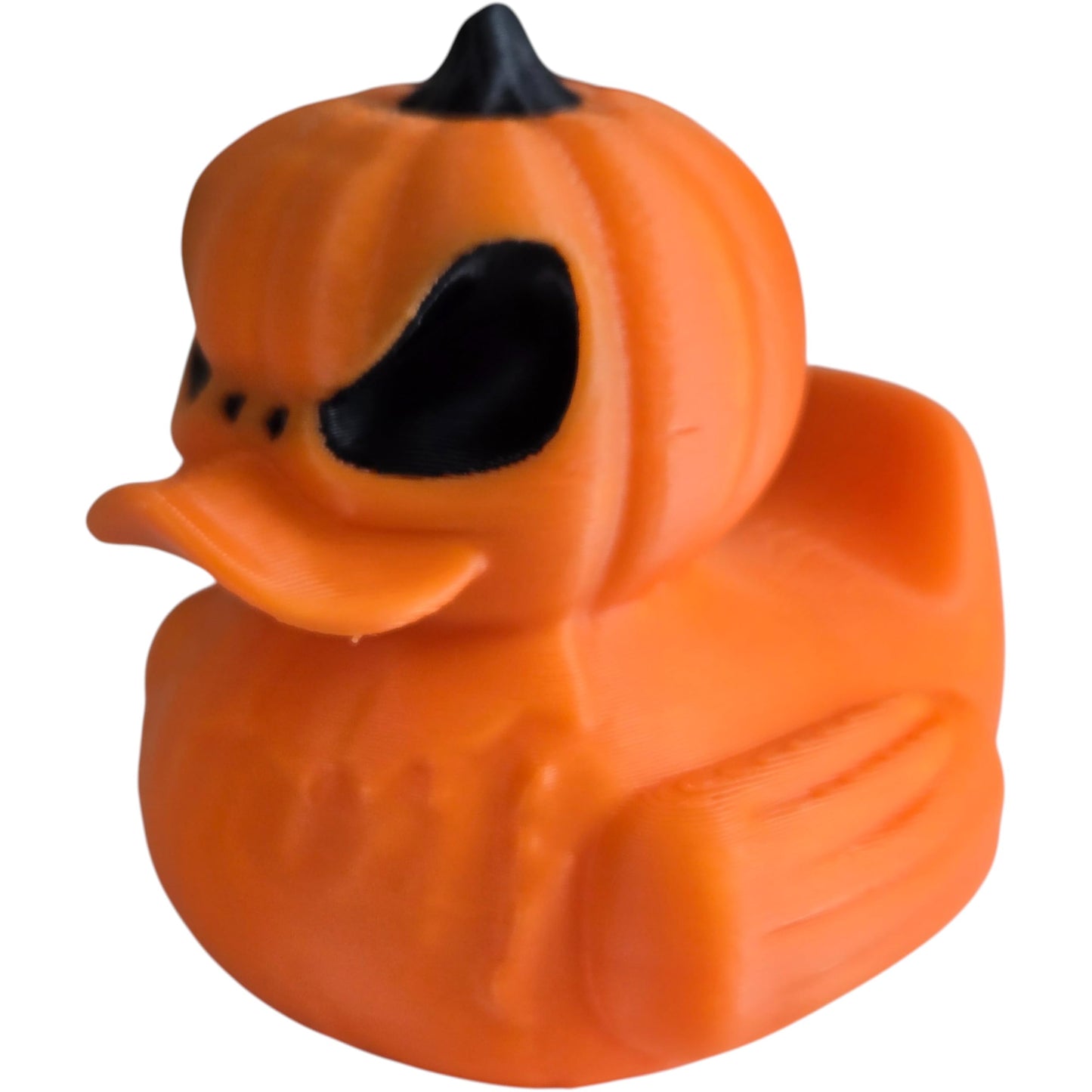 Jack-O'-Lantern Duck Collectible Figurine - Striking Pumpkin Design for Halloween Desk Decor and Gift Display - 3D Printed in Canada