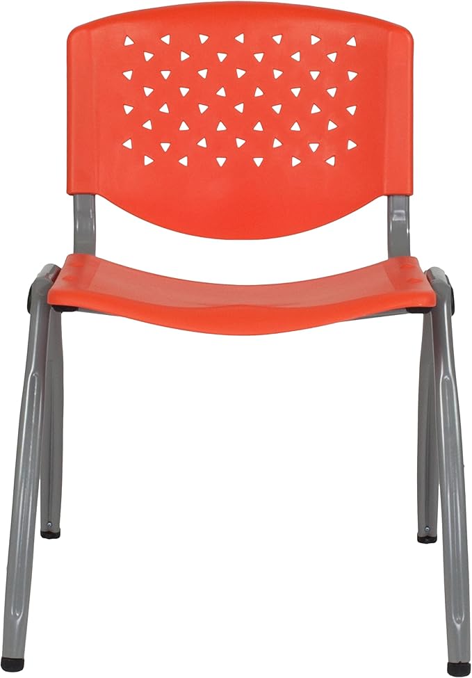 Flash Furniture HERCULES Series 880 lb. Capacity Orange Plastic Stack Chair