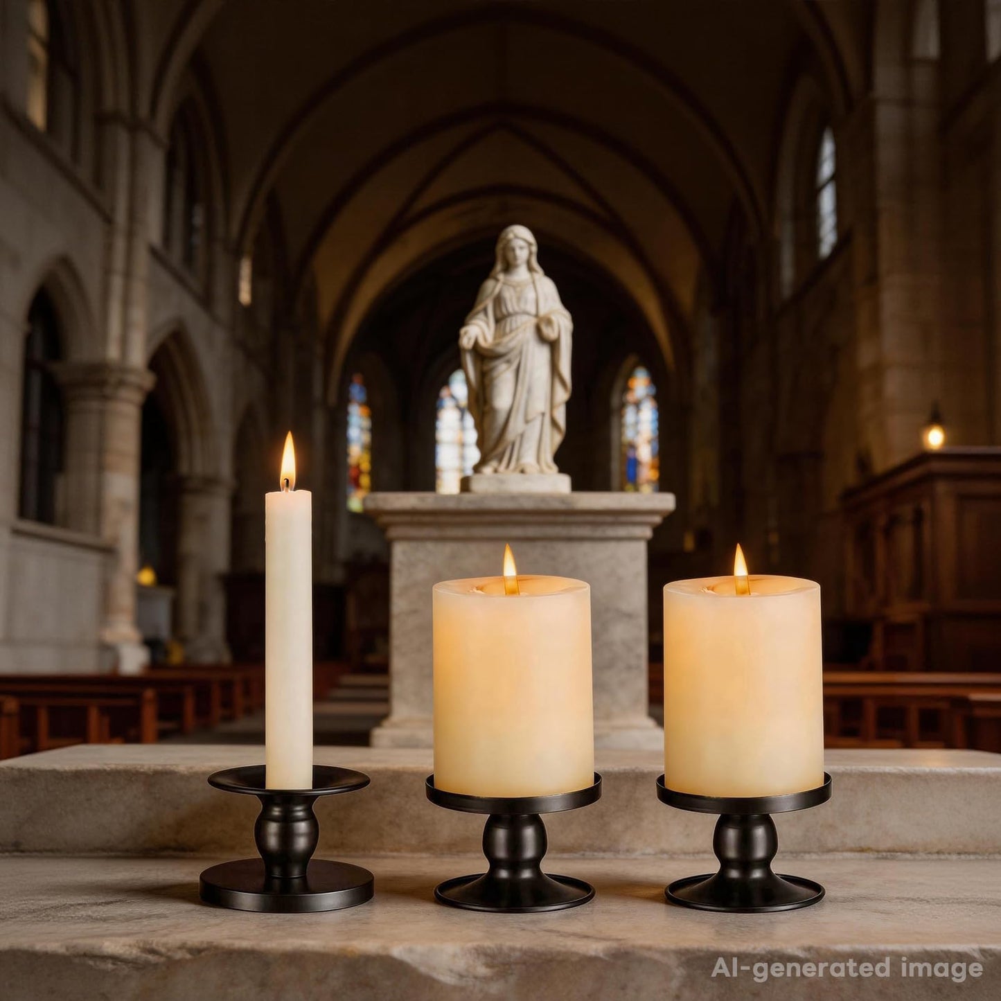 Pillar & Taper Dual Candle Holder: Fits 3" and 0.87" Diameter Candles