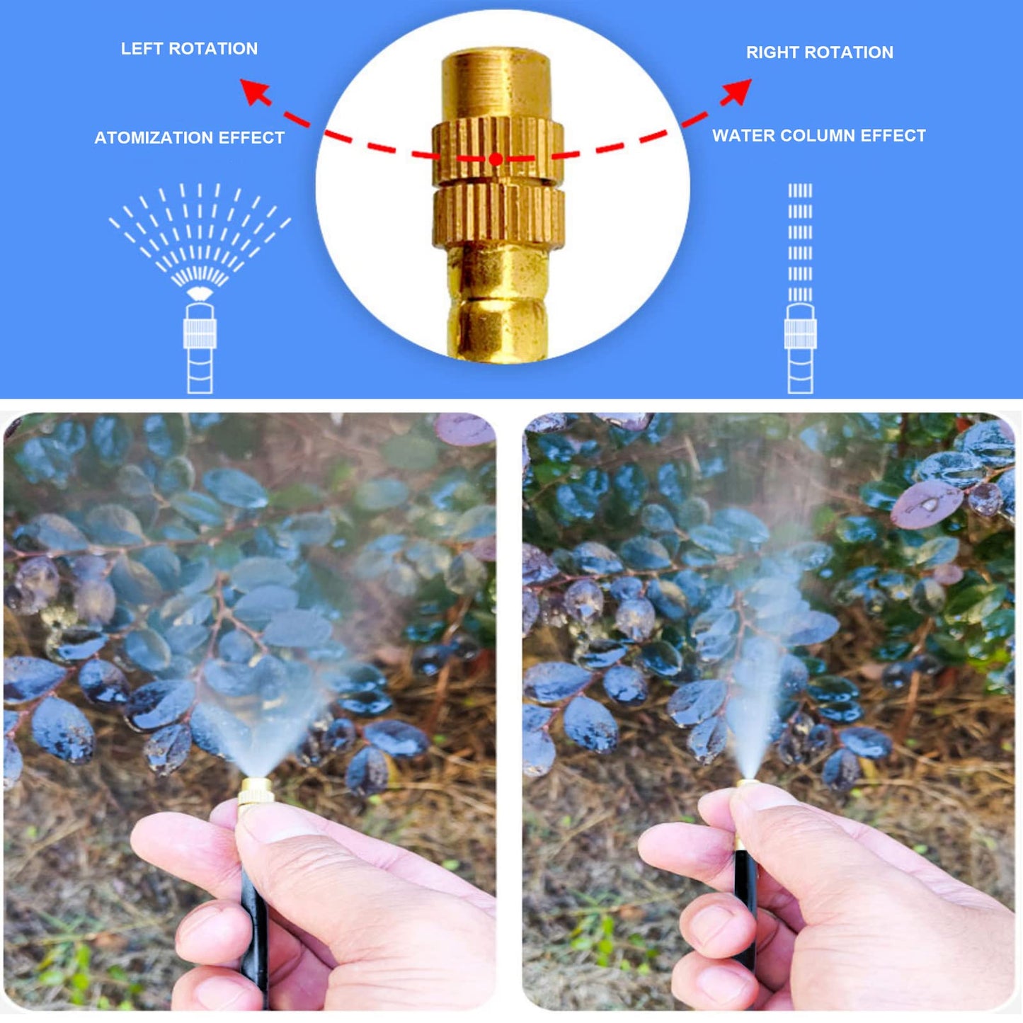 New drip Irrigation kit, Automatic Garden Watering System, Quick Connector and 360-degree Bending Dropper atomizing Copper Nozzle, Garden Plant Lawn Courtyard Watering System. (65FT)