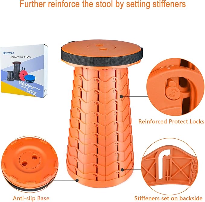 Boreeman Upgraded Folding Stool Lightweight Yet More Sturdy