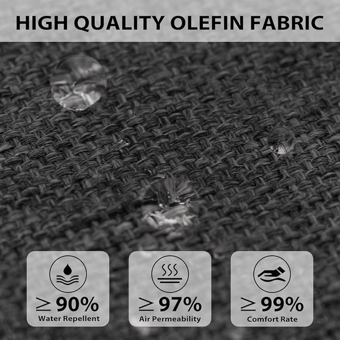 Sundale Outdoor Olefin Quilted Lounge Cushion Set of 2, Patio Foldable Chaise