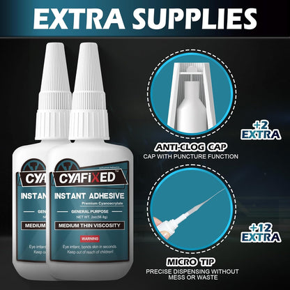 Super Glue Liquid 113.6 Gram, Fast Medium Thin Viscosity Instant Clear Cyanoacrylate Adhesive, Food Safe CA Glue for Shoe Repair Leather Ceramic Plastic Glass Metal Wood Aquarium Rubber Pottery Craft