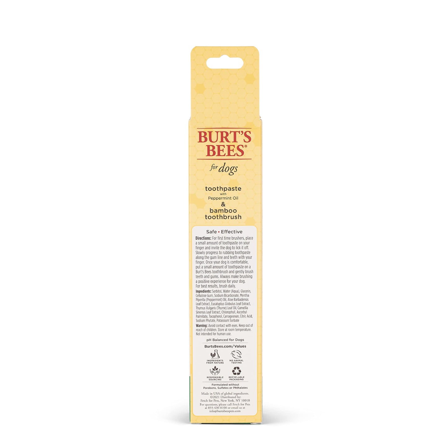 Burt's Bees for Pets Naturally Derived Oral Care Kit - Dog Dental Kit with Toothpaste & Bamboo Toothbrush - Dog Toothbrush and Toothpaste with Honeysuckle & Peppermint Oil, Fresh Mint Flavor (2.5 oz)