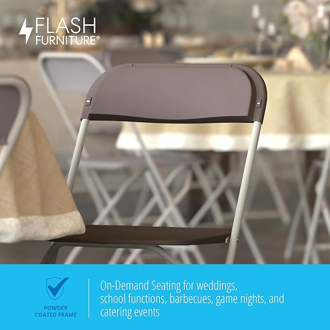 Flash Furniture Hercules Series Plastic Folding Chair Brown