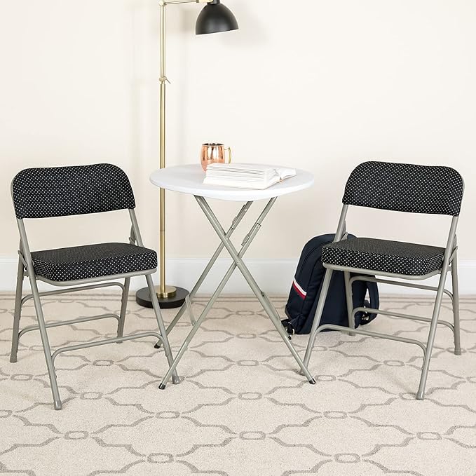 Flash Furniture 2 Pack HERCULES Series Premium Curved Triple Braced & Double