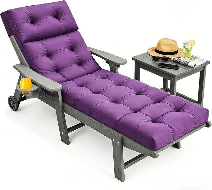 Chaise Lounge Cushion Outdoor, Waterproof Thick Patio Lounge Chair Cushion