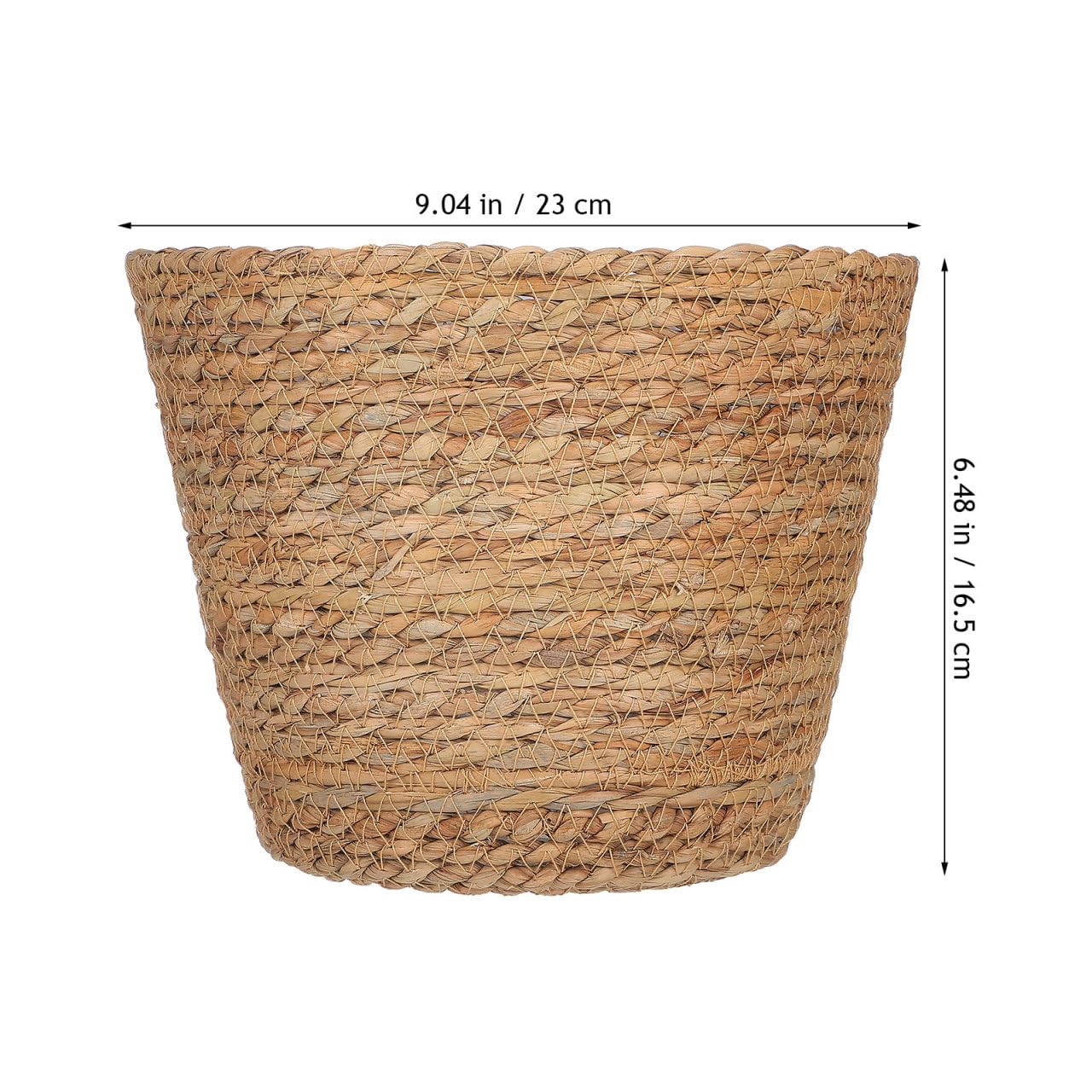 Wicker Planter Baskets with Plastic Liner: 2Pcs Round Seagrass Planter Storage Baskets, Straw Woven Rattan Flower Plants Pot Covers for Indoor Outdoor, Rustic Boho Farmhouse Decor 9 X 9 X 6.5''