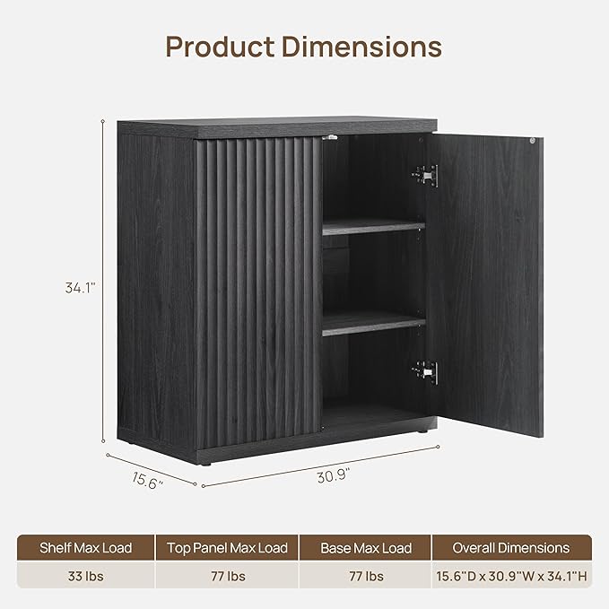 SICOTAS Buffet Cabinet with Storage Accent Sideboard Modern Credenza with Doors
