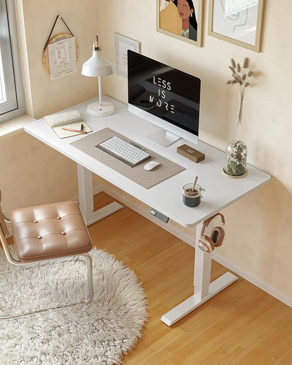 CubiCubi Electric Standing Desk, 40 x 24 Inches Height Adjustable Sit Stand Desk, Ergonomic Home Office Computer Workstation, White