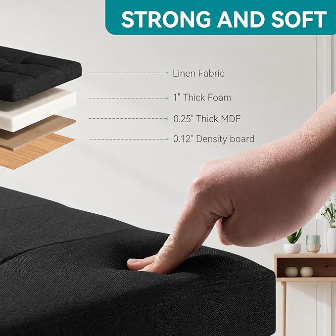 BRIAN & DANY Ottoman with Storage, Small Storage Ottoman