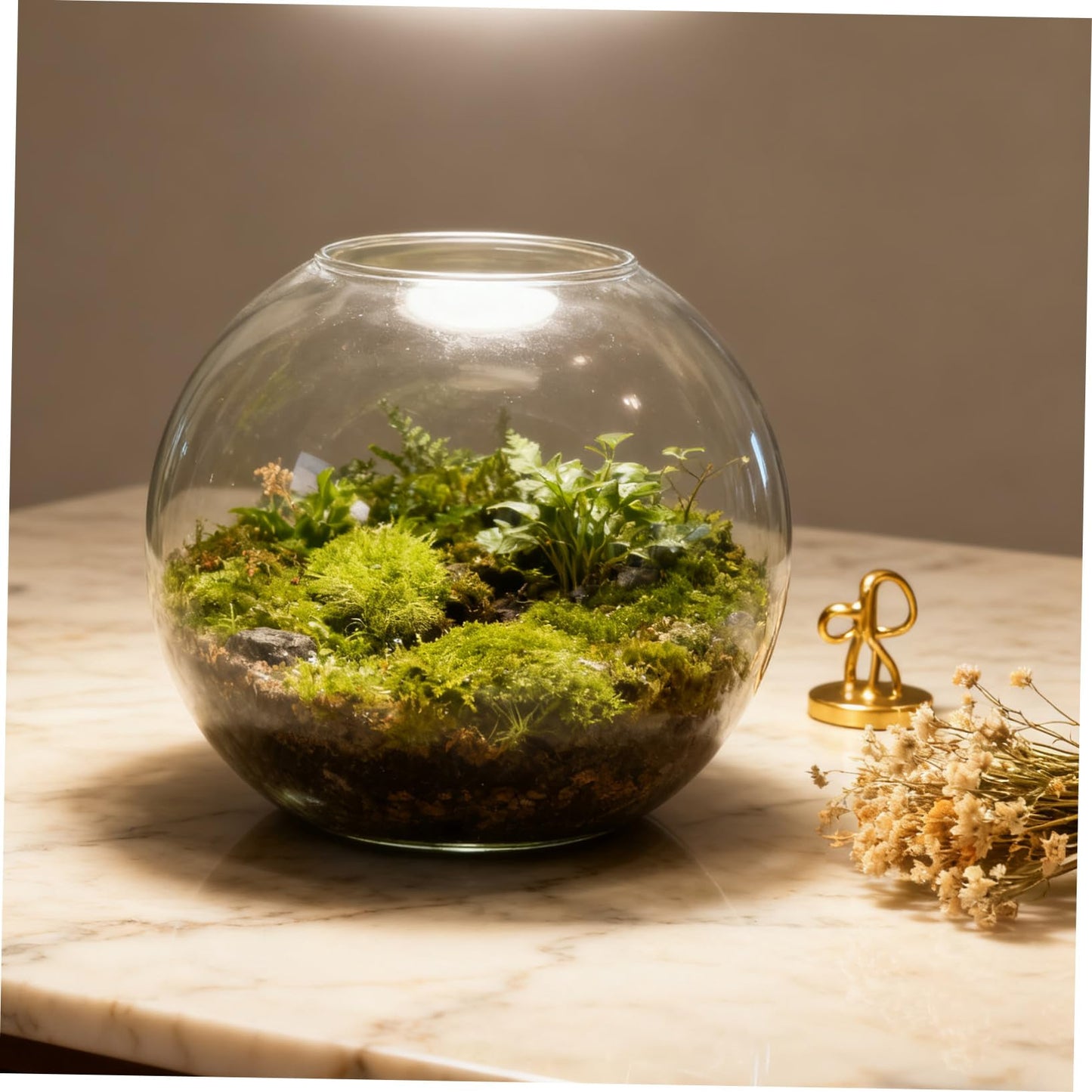 GANAZONO 1pc Landscape Glass Terrarium Container for Plants Decorative Bottle for Home Office and Garden Decor