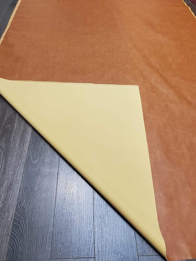British Tan Soft Faux Leather Fabric PU Leather by The Yard Synthetic Pleather