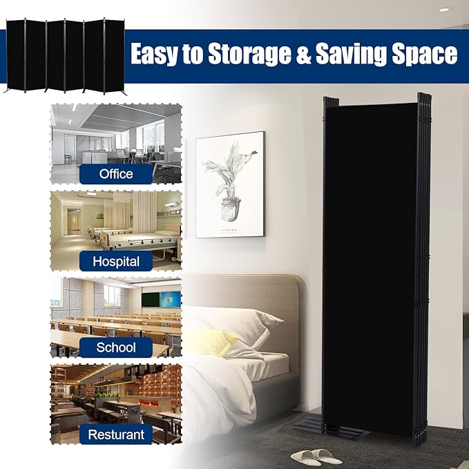 Room Divider 6FT Portable Room Dividers and Folding Privacy Screens, 6 Panel