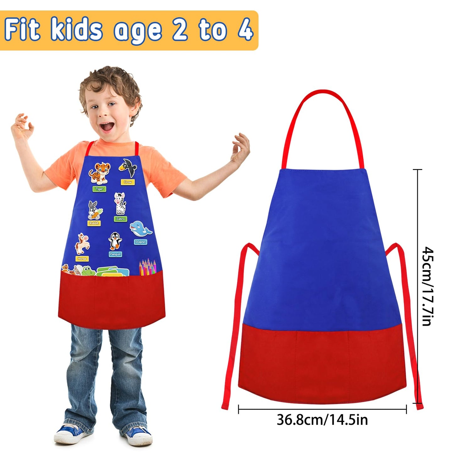 AKAYOK Felt Aprons for Autism - 3 Pocket Educational Storytelling Apron for Preschool, Autism, Classroom, and Homeschooling - Durable, Washable, and Interactive Learning Tool