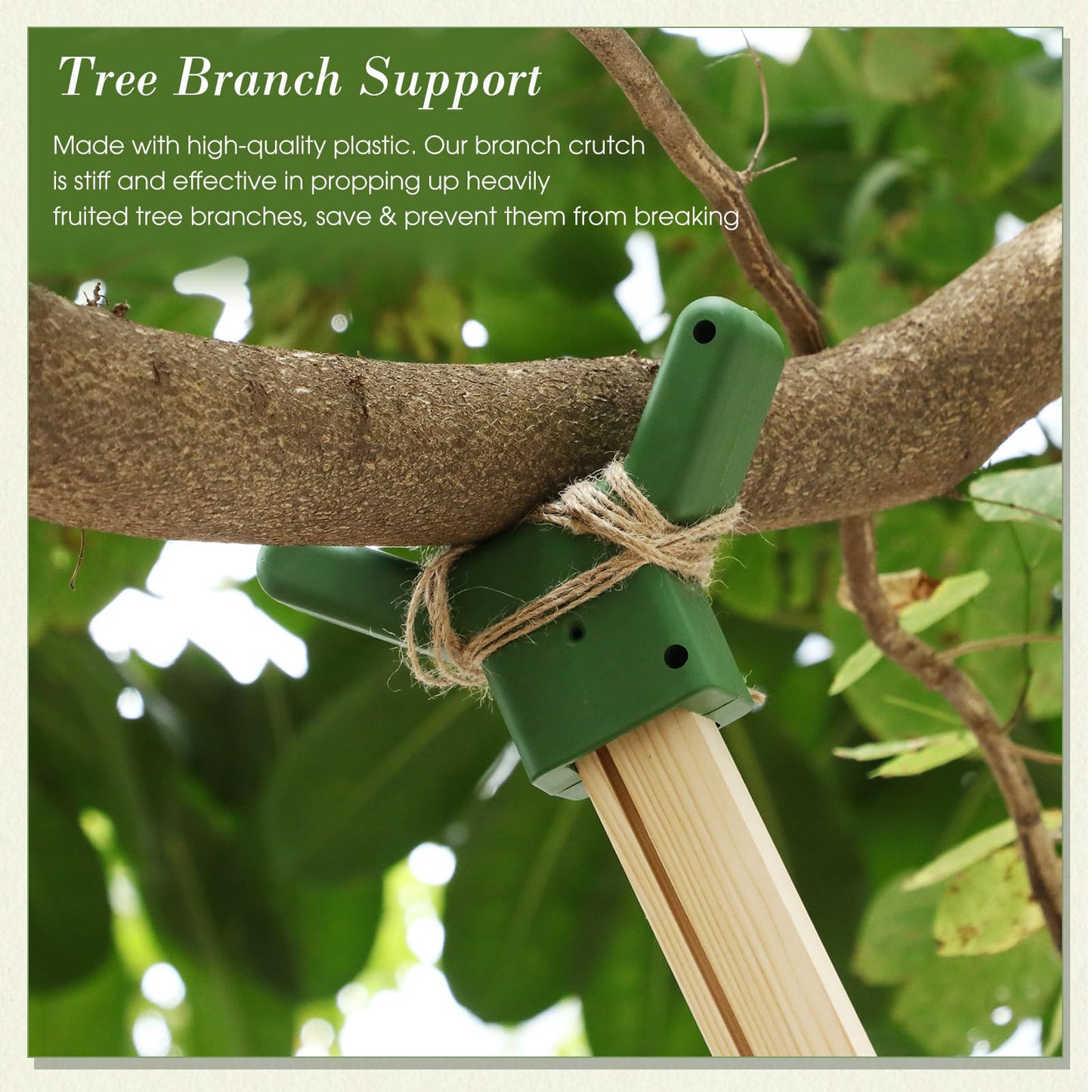 Yungyan 4 Pcs Tree Support, Plastic Fruit Tree Branch Support Device Tree Brace Prevent Them from Breaking for Vineyards Ornamental Gardens Orchards Fits on Standard 1.57 x 1.57 Inch Lumber (Green)