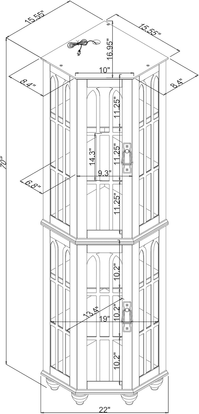 Glass Corner Display Cabinet