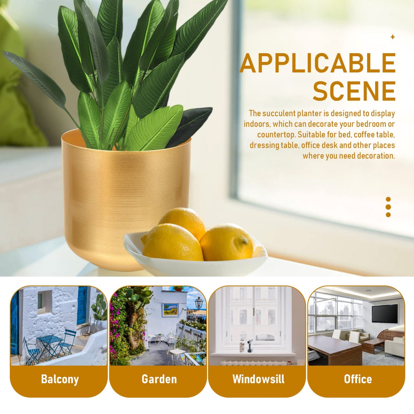 Large Indoor Planters Large Gold Planters Metal Iron Plant Pots Indoor Decorative Flower Pots Artistic Modern Iron Plant Pot with Drain Holes Outdoor