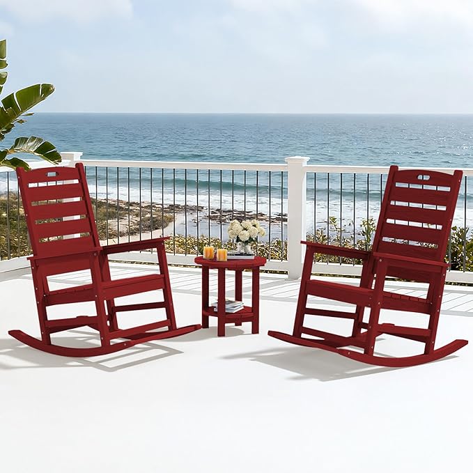 SERWALL Outdoor Rocking Chair, Oversized Rocking Chair