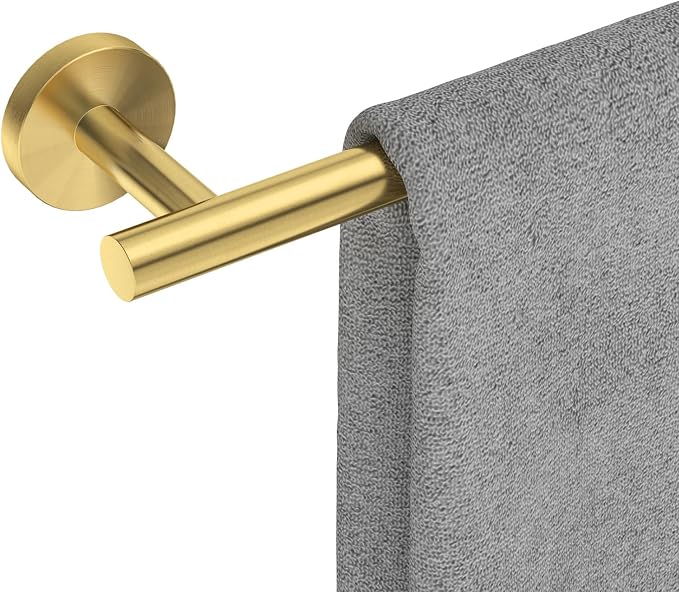 USHOWER Light Gold Towel Bar, 24-Inch Towel Racks for Bathroom Wall-Mounted, SUS304 Stainless Steel Towel Rod (Total Length 26-Inch)