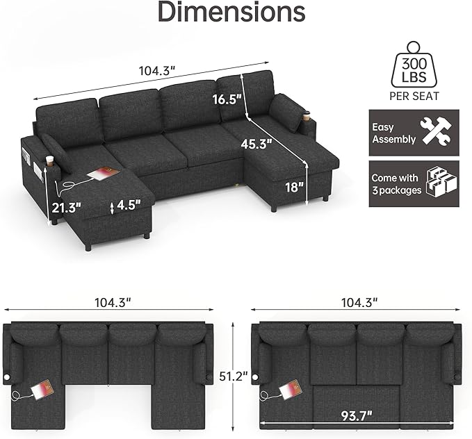 DURASPACE Sofa Bed Pull Out Couch Sleeper