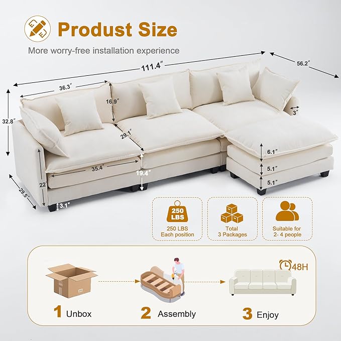 Expandable Modular Sectional Sofa