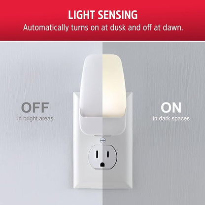 Energizer Night Lights Plug into Wall, 2-Pack, LED Plug in Nightlight, Soft Warm White, Dusk to Dawn Sensor, Adults, Kids, Bedroom, Bathroom, Nursery, Hallway, Kitchen, UL Safety Listed, 81565