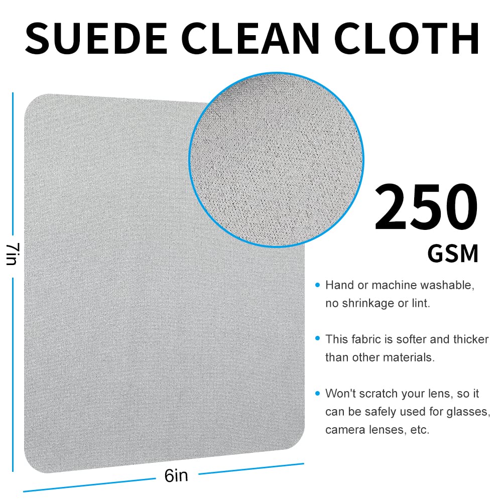 iGeyzoe 100 PCS Glasses Clean Cloth Suede, Lens Clean Cloth for Lenses, Glasses, Screens, Cameras, iPad, iPhone, Eyeglasses (6"x7", 100PCS/Grey)