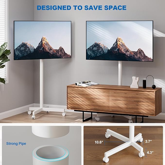Mobile TV Cart Rolling TV Stand